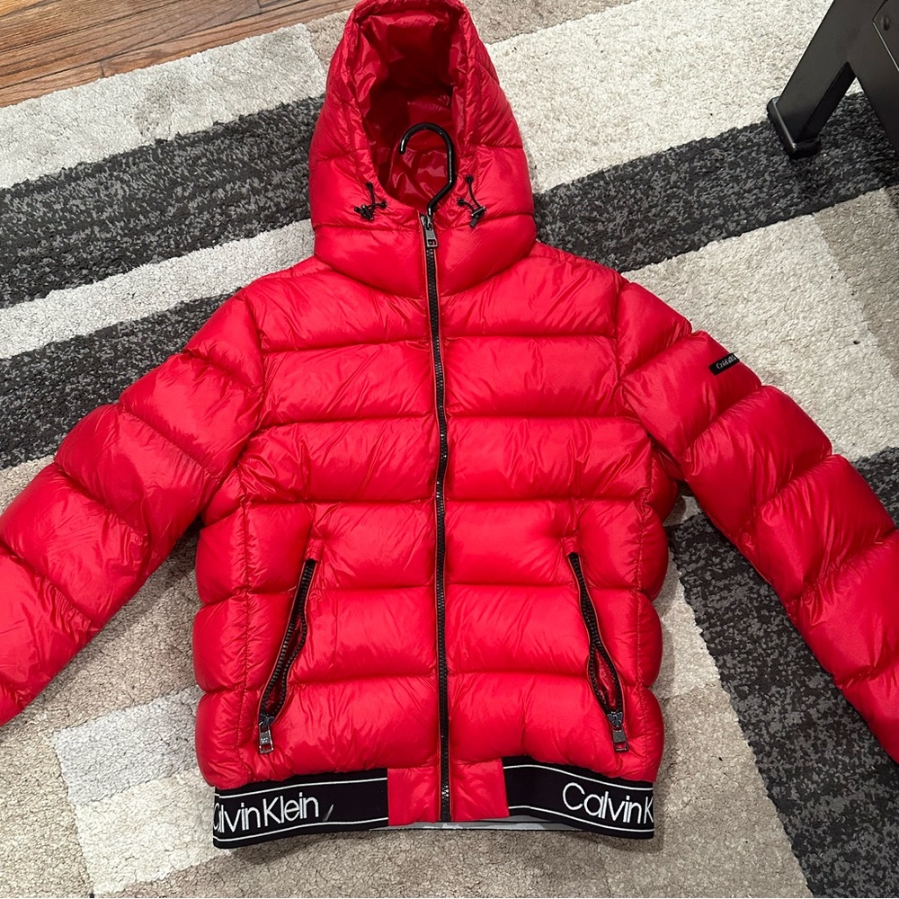 Calvin Klein Red puffer coat